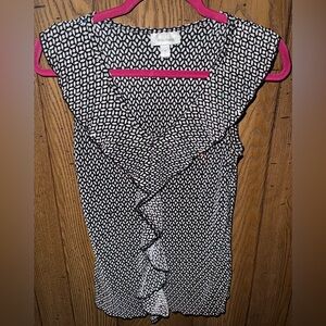 Dressbarn Y2K Vintage Black & White Diamond Sequin Blouse 💎💠🖤🤍